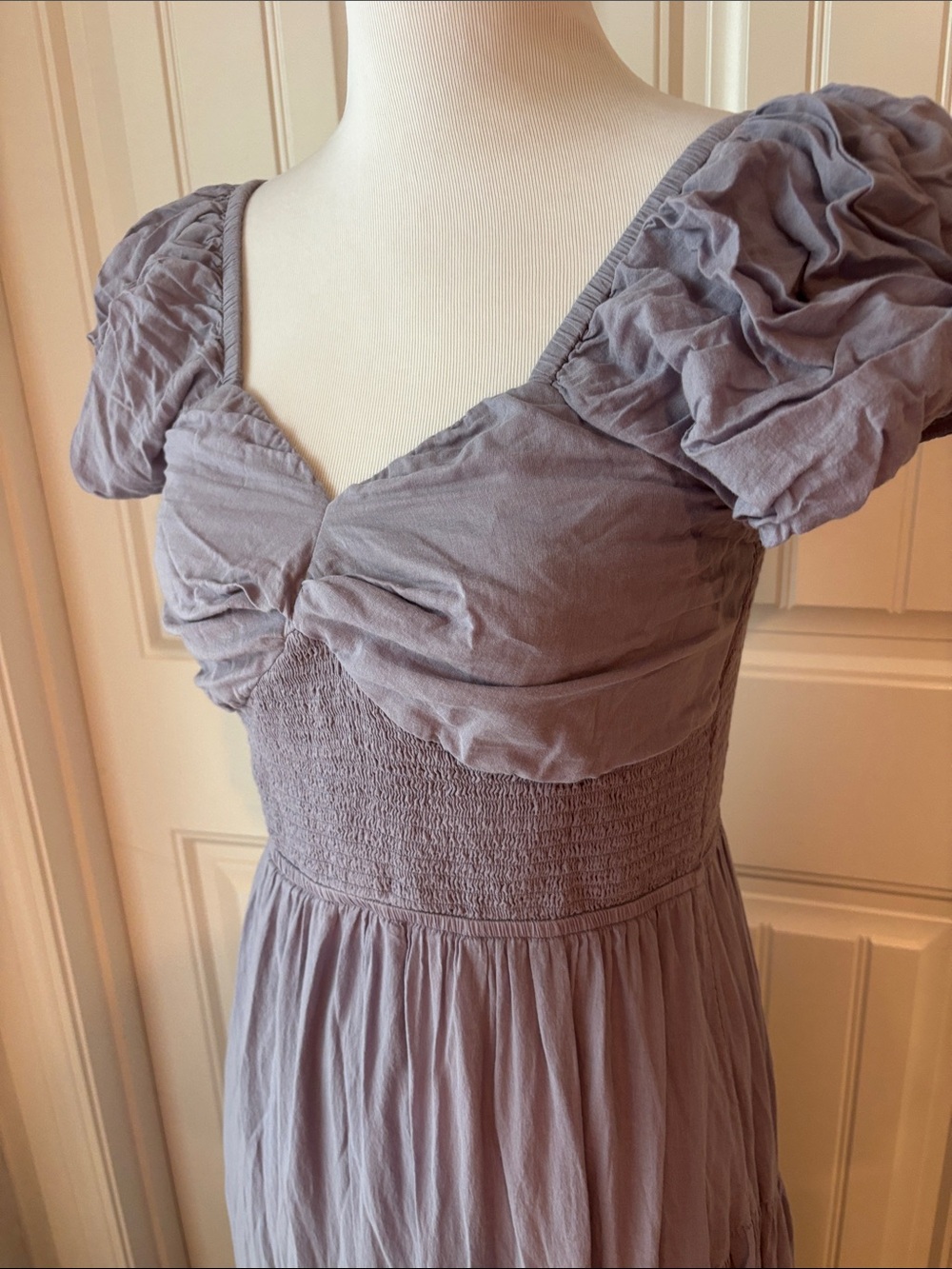 FREE PEOPLE Women’s Lavender Puff-Sleeve Maxi Dress - Picture 2 of 8